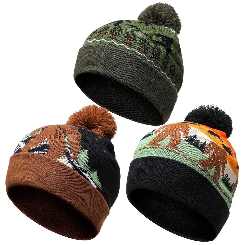 6426 3 Pcs Sasquatch Winter Beanie Hat Winter Knit Cuffed Beanie Warm Gifts